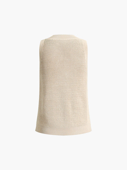 Louisa | Slim Fit Hollow Knit Festival Tank Top