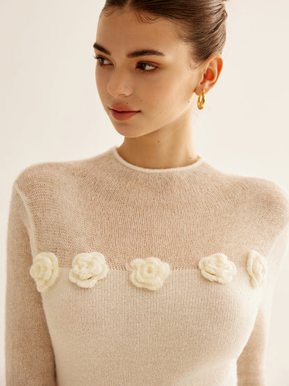Classic Ladies White Crew Sweater