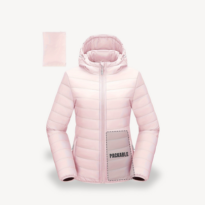 Lightweight Women's Puffer Coat with Hood