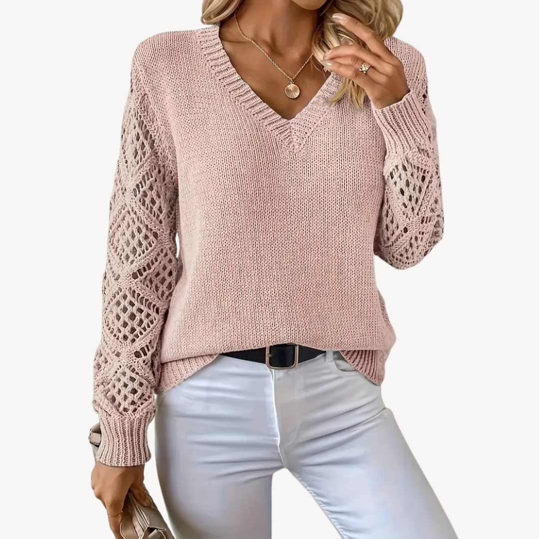 Ladies' Open Neck Knitted Jumper