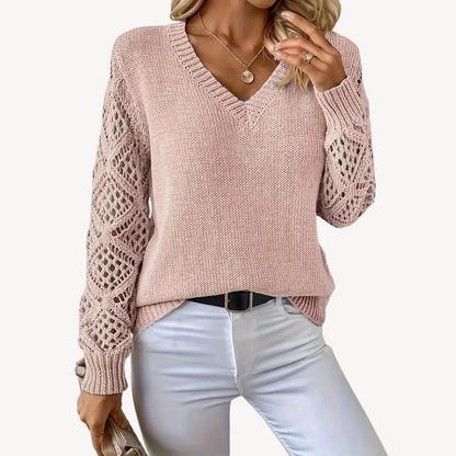 Ladies' Open Neck Knitted Jumper