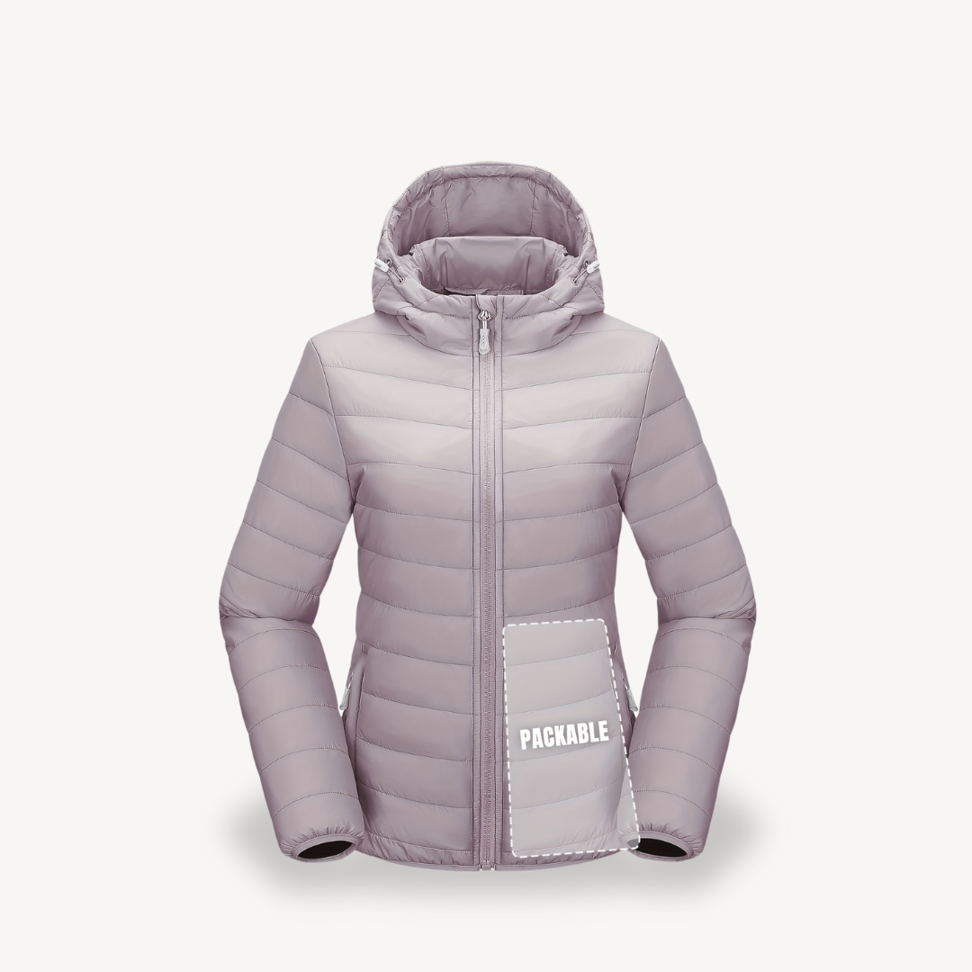Lightweight Women's Puffer Coat with Hood