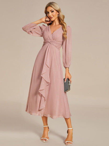 Lucille | Twist Knot A-Line Wedding Guest Dress