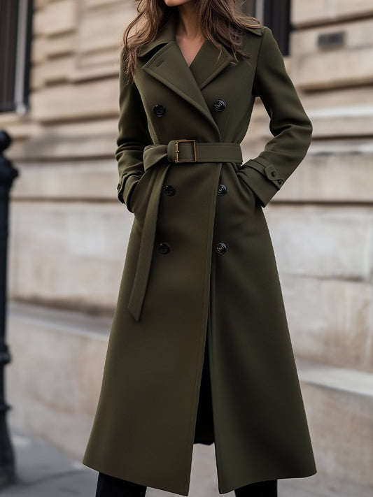 Classic Women's Double Button Trench Coat - OutfitLondon