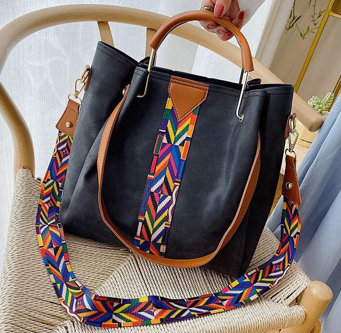 Large Capacity Synthetic Leather Shopping Bag