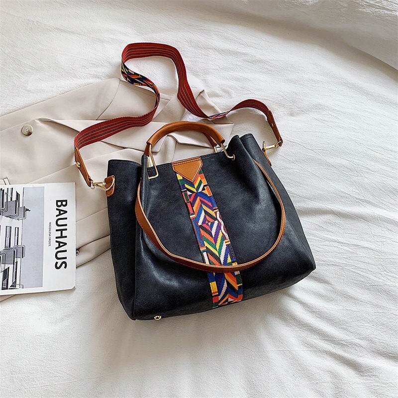 Large Capacity Synthetic Leather Shopping Bag