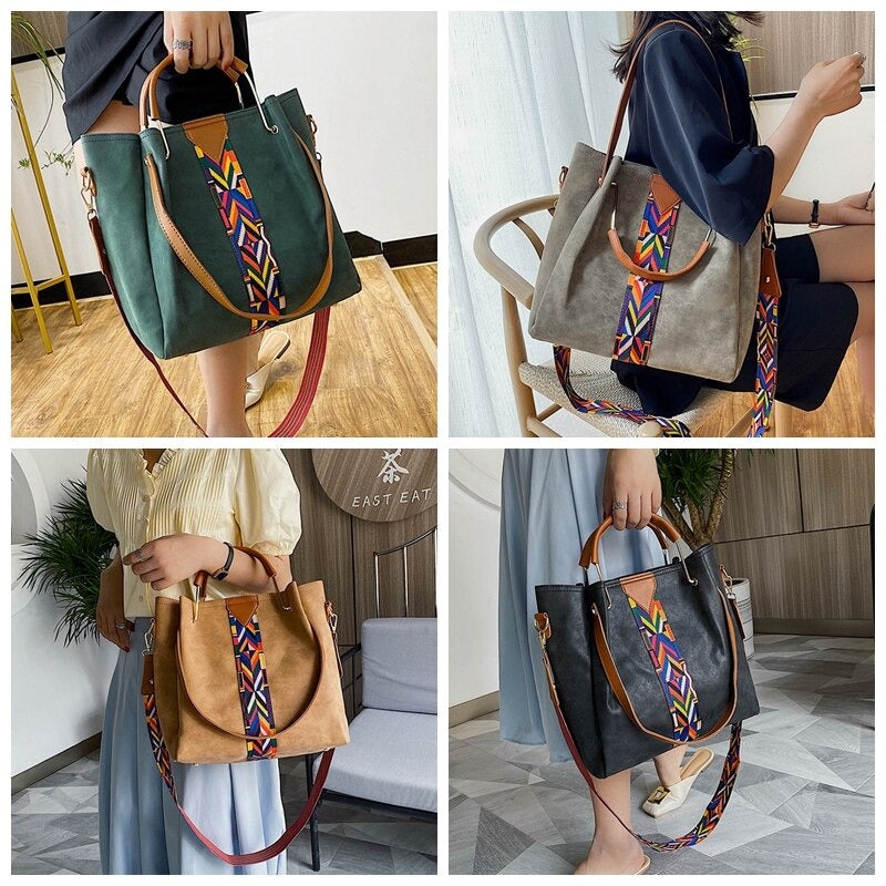 Large Capacity Synthetic Leather Shopping Bag