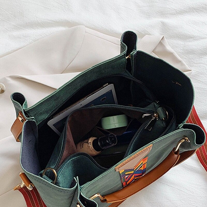 Large Capacity Synthetic Leather Shopping Bag