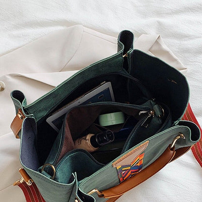 Large Capacity Synthetic Leather Shopping Bag