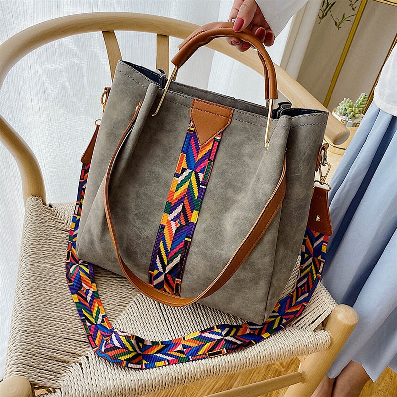 Large Capacity Synthetic Leather Shopping Bag