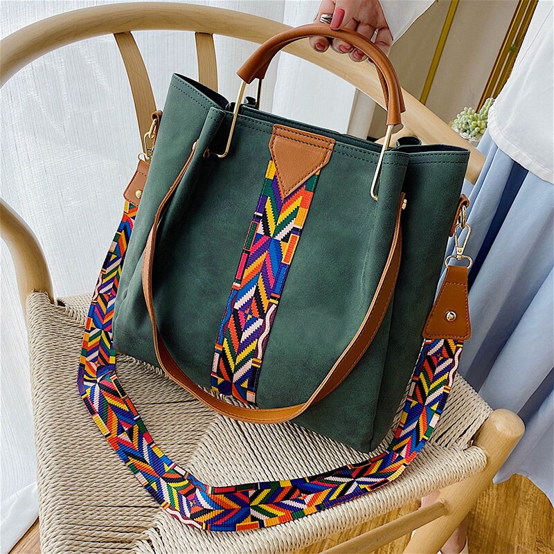 Large Capacity Synthetic Leather Shopping Bag