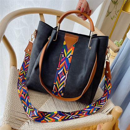 Large Capacity Synthetic Leather Shopping Bag - OutfitLondon
