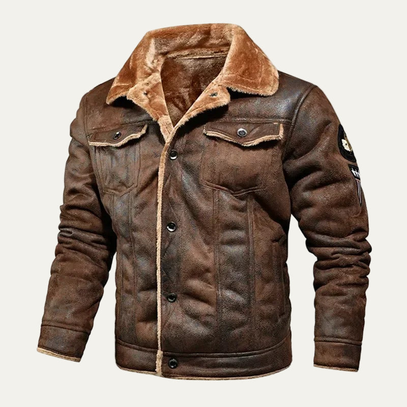 Men's Faux Suede Insulated Denim Jacket