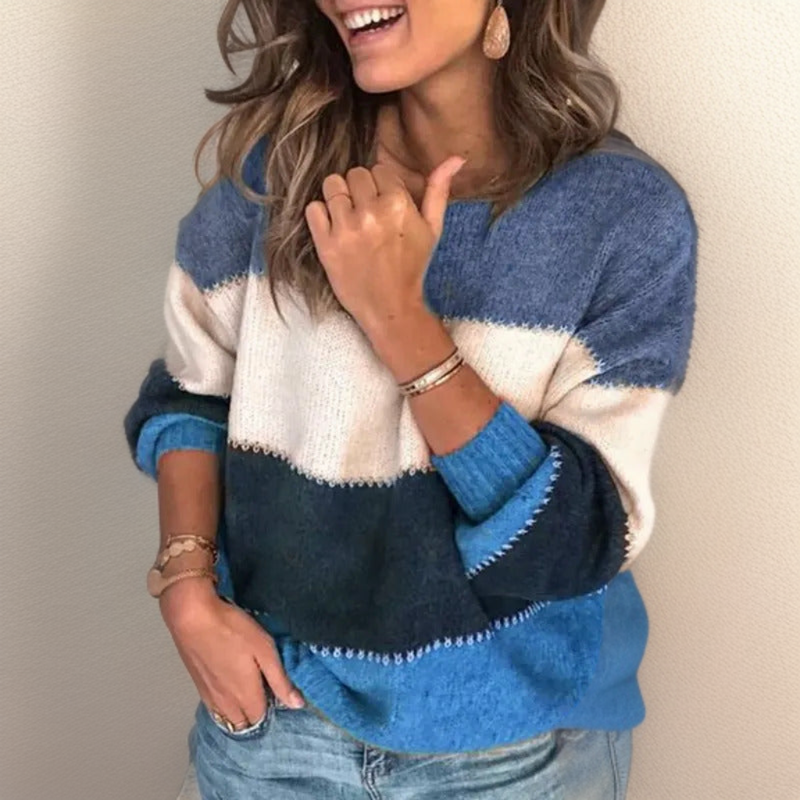 Soft Striped Cozy Crew Sweater