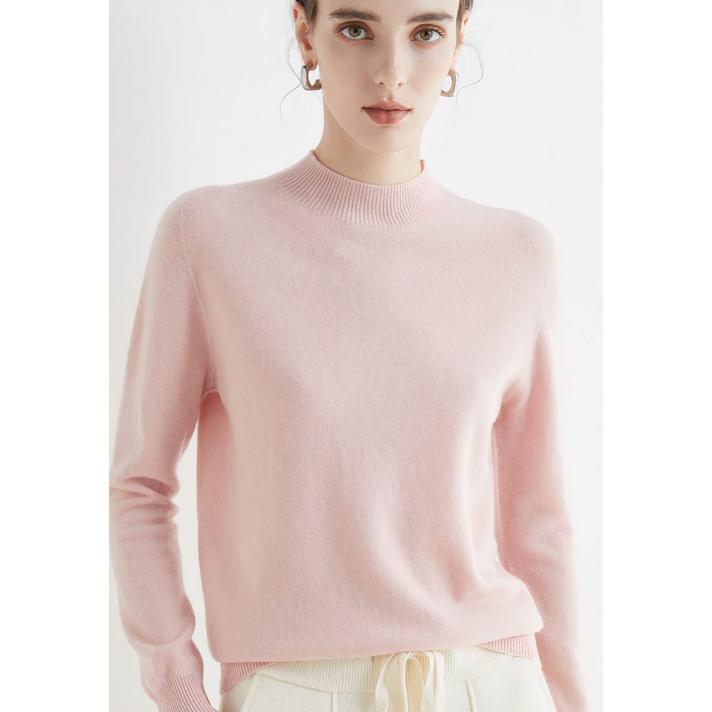 Soft Women's Cashmere Crew Neck Sweater Evelina