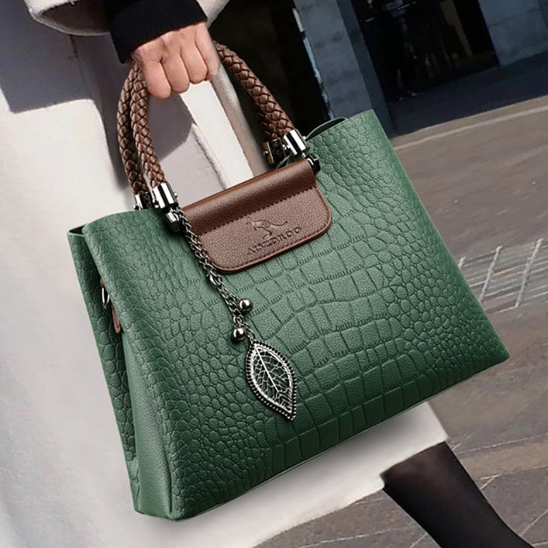 Premium Genuine Leather Tote Bag - Amara - OutfitLondon