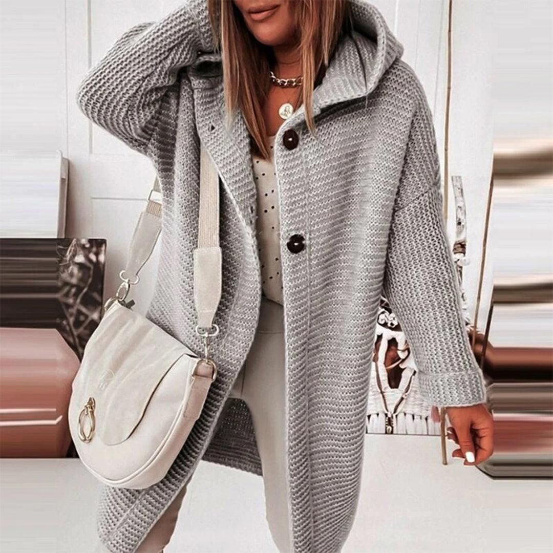 Cozy Ladies Cable Knit Hoodie Sweater