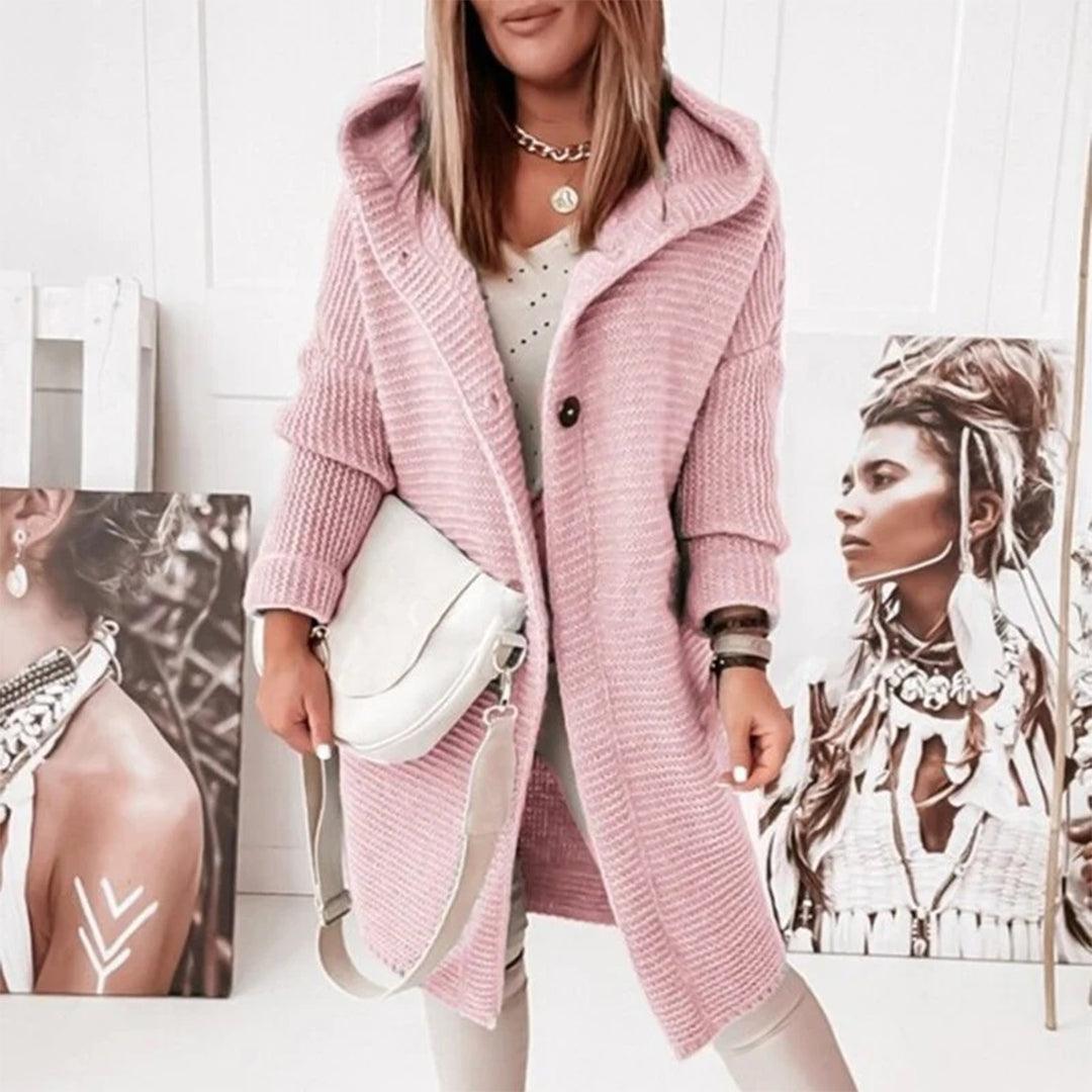 Cozy Ladies Cable Knit Hoodie Sweater