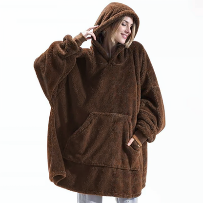 Soft Plush Oversized Fleece Hooded Jacket