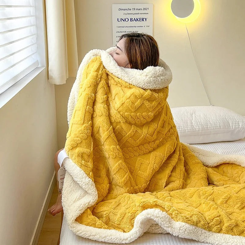 Plush Heavyweight Wool Throw Blanket