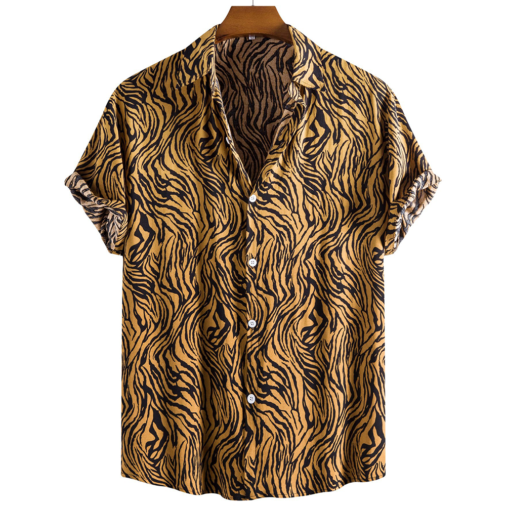 Animal Print Casual Polo Shirt - OutfitLondon