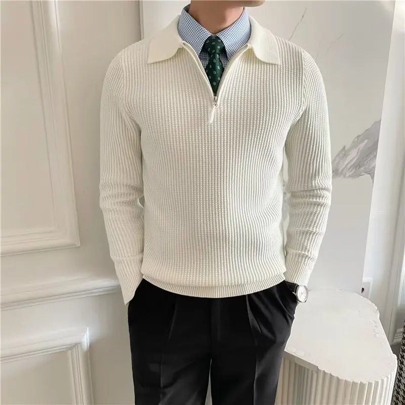 Classic Fit Men's Zip Neck Sweater
