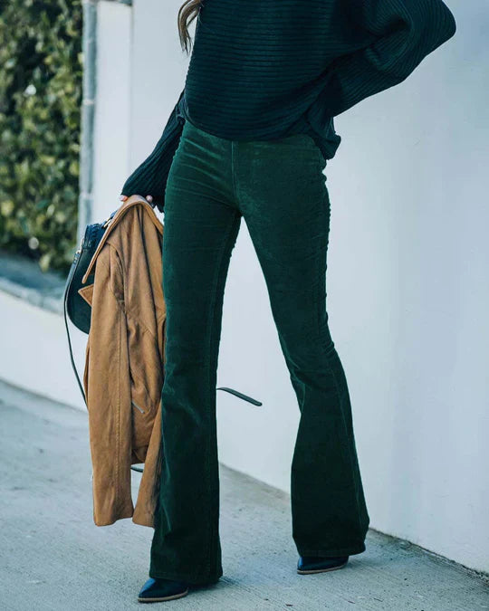 Women's Slim Fit Wide Leg Trousers - OutfitLondon