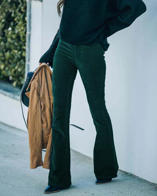 Women's Slim Fit Wide Leg Trousers - OutfitLondon