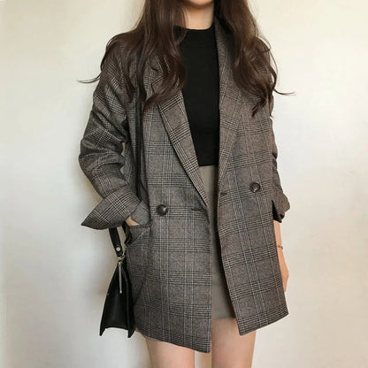 Classic Checked Coat for Ladies