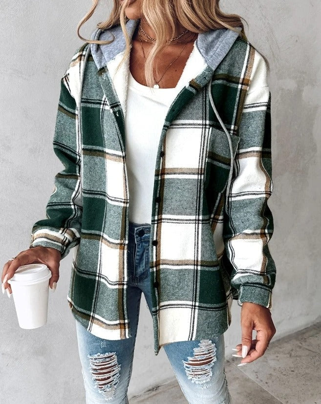Cozy Plaid Shirt Jacket for Everyday Wear - OutfitLondon