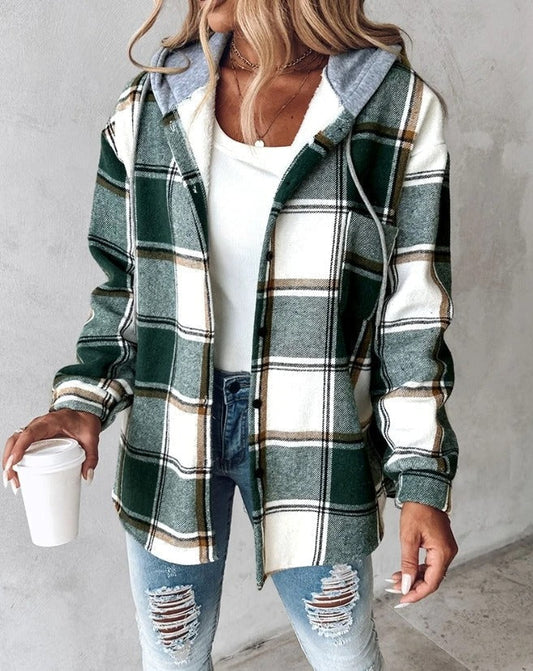 Cozy Plaid Shirt Jacket for Everyday Wear - OutfitLondon