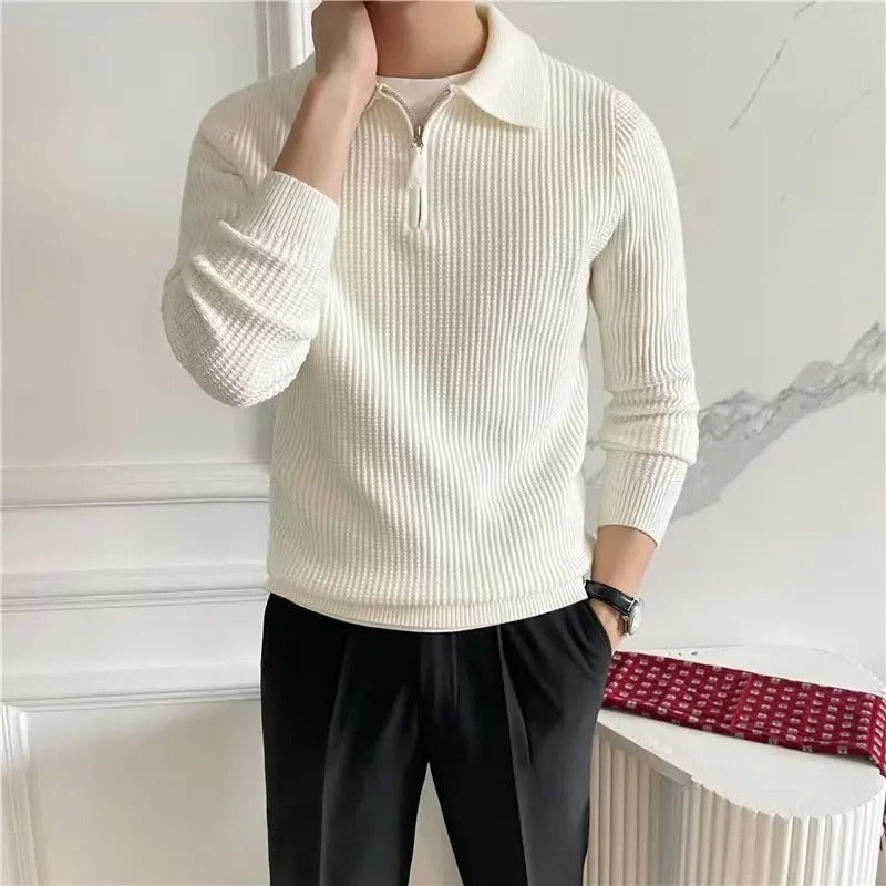 Classic Fit Men's Zip Neck Sweater
