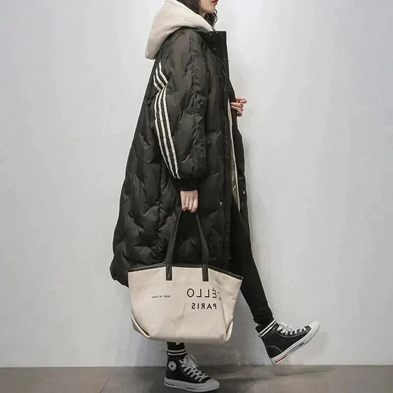 Warm Quilted Parka Coat for Ladies