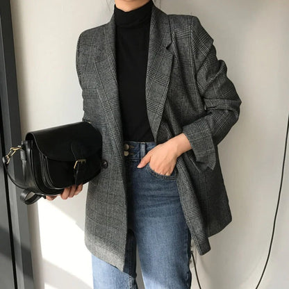 Classic Checked Coat for Ladies