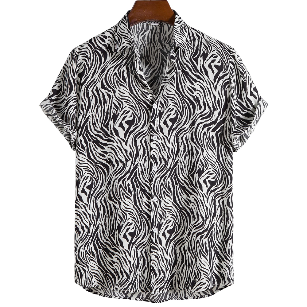 Animal Print Casual Polo Shirt