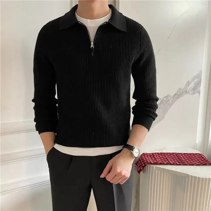Classic Fit Men's Zip Neck Sweater