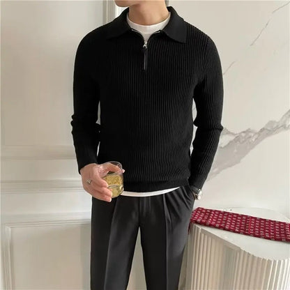 Classic Fit Men's Zip Neck Sweater