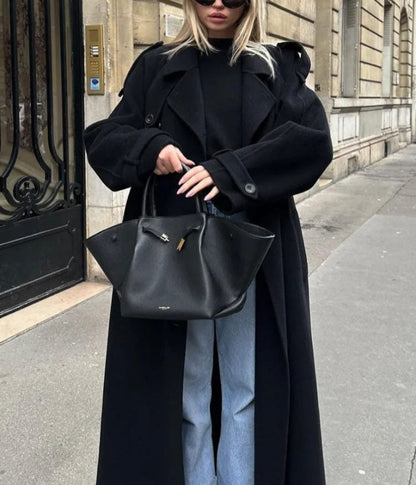Classic Women's Double Breasted Belted Trench Coat - OutfitLondon