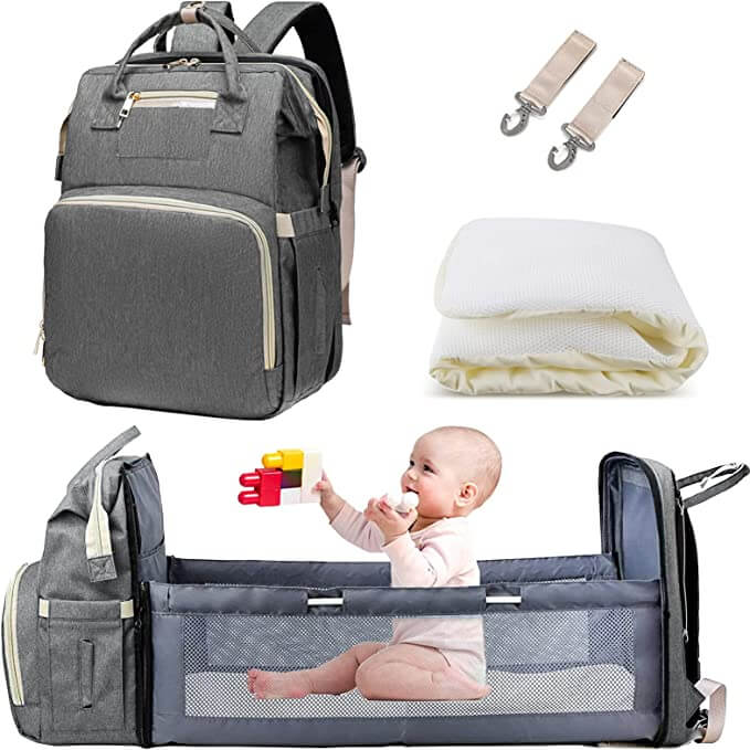 Practical Baby Changing Backpack with Portable Bed