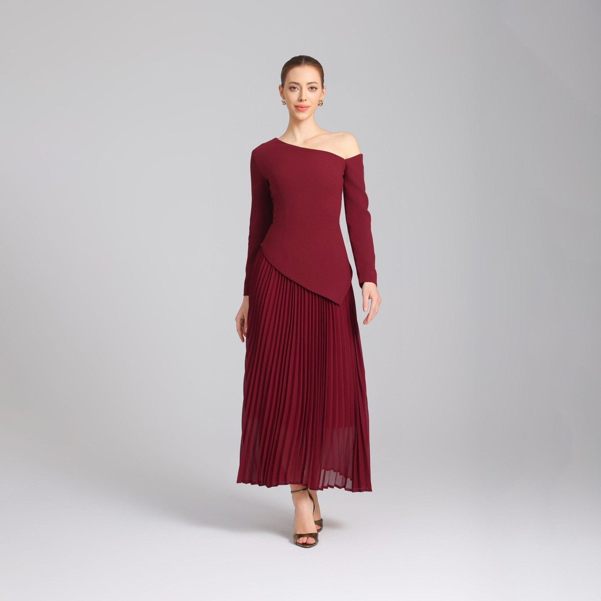 Elegant One Shoulder Wedding Guest Dress - OutfitLondon