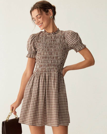Cute Floral Short Sleeve Tea Dress for Women - OutfitLondon