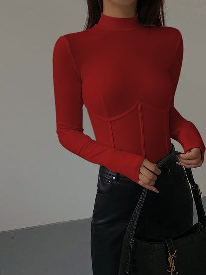 Mariana | Slim Fit Mock Neck Holiday T-Shirt