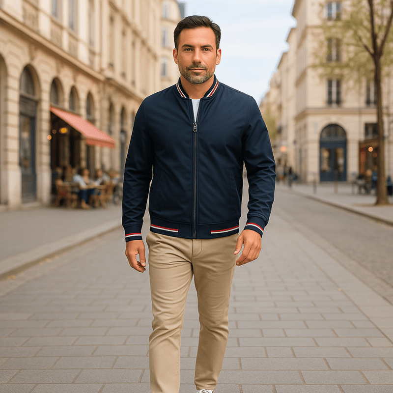 Men's Vintage Leather Bomber Jacket