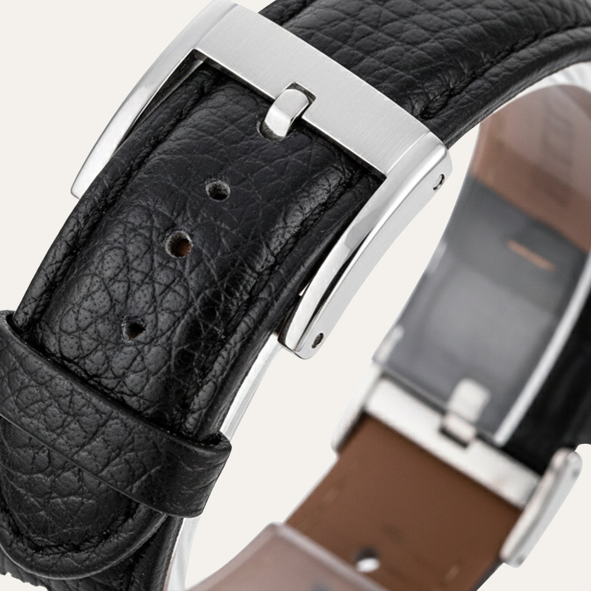 Elegant Men's Quartz Watch - Genuine Leather Band