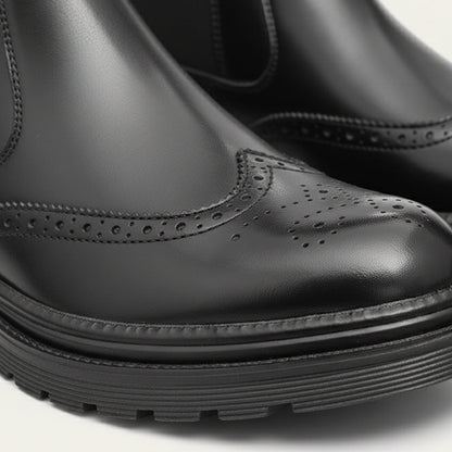 Classic Mens Black Leather Ankle Boots