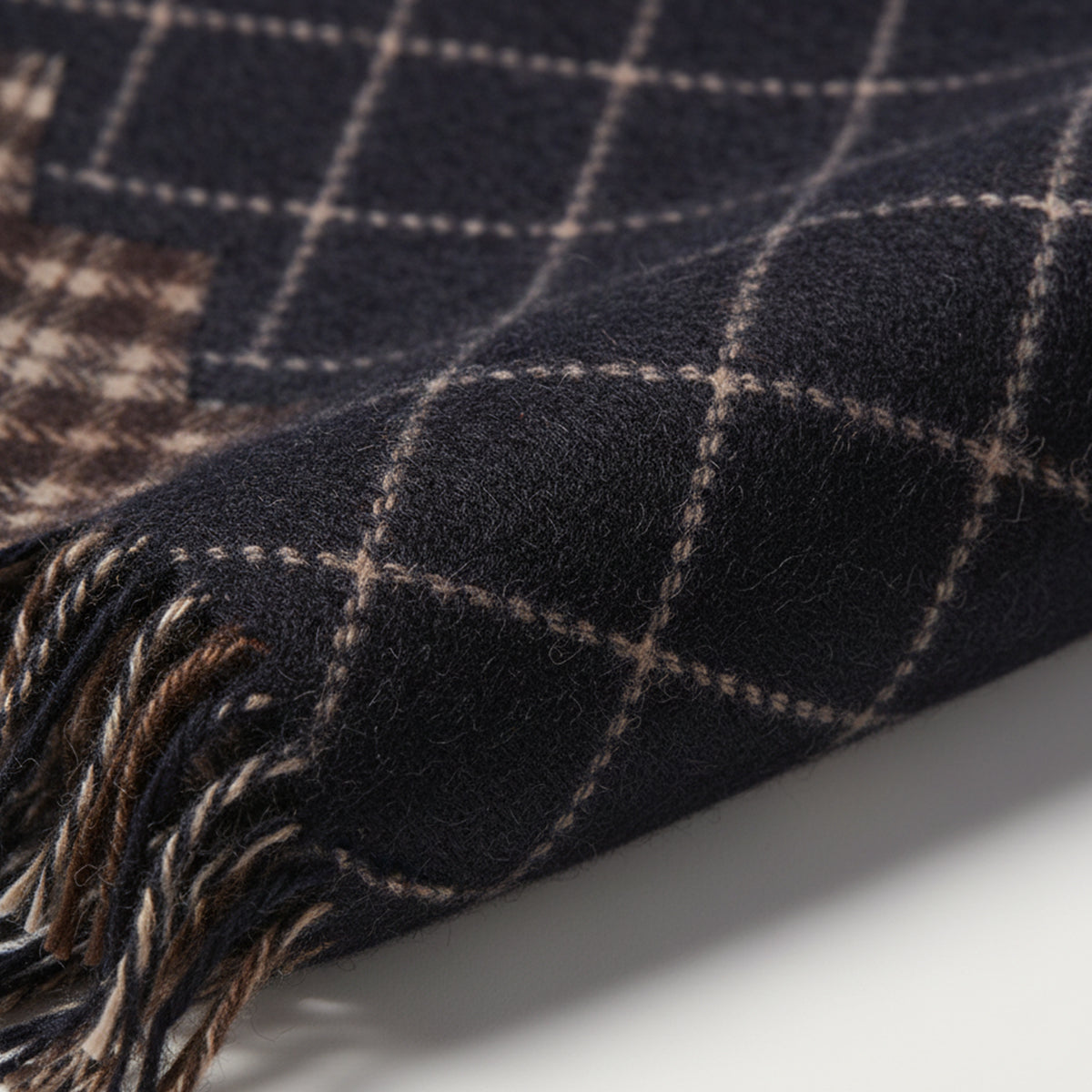 Luxury Black Men's Cashmere Wool Scarf