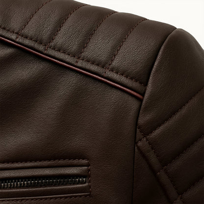 Classic Mens Genuine Leather Biker Jacket