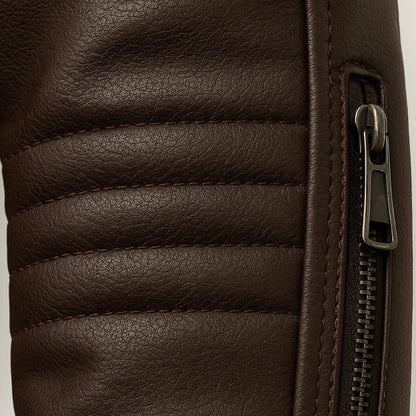 Classic Mens Genuine Leather Biker Jacket