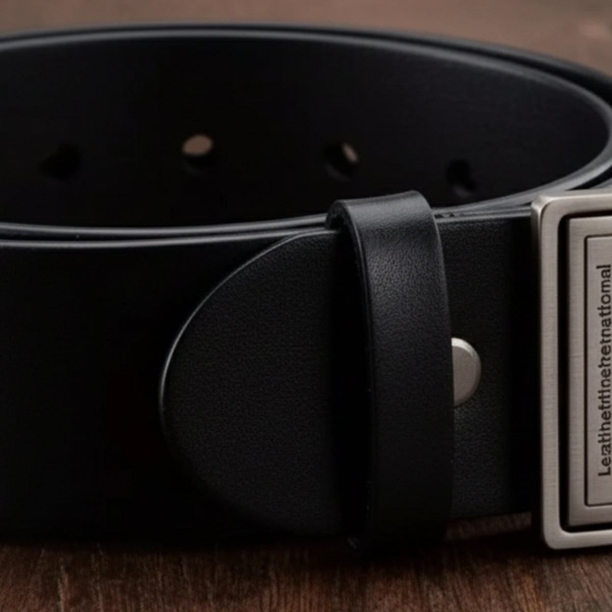 Genuine Leather Men's Traditional Metal Buckle Belt