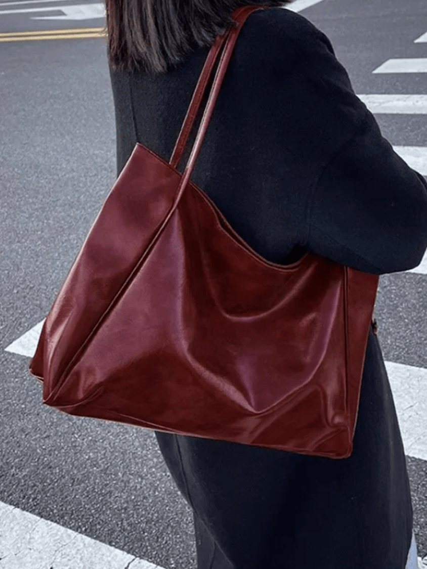 Big Women's Genuine Leather Tote Bag - OutfitLondon